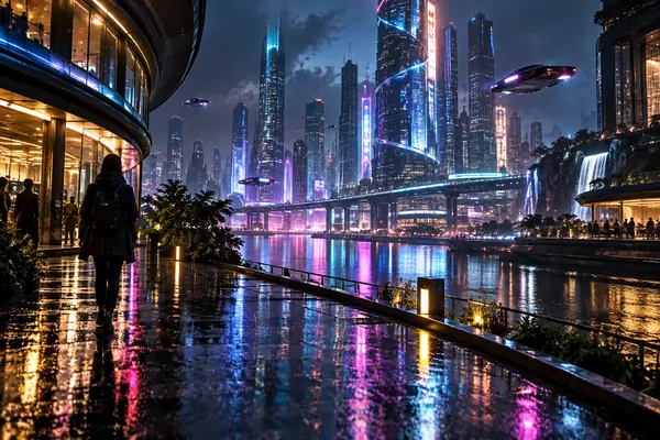 City scene showing a face replacement result