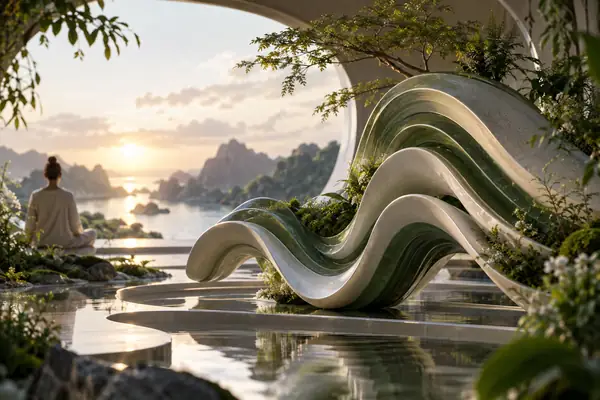 Abstraktes botanisches Modellkunstwerk
